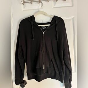 Time and Tru Black Zip-Up Jacket Hoodie - Size XL